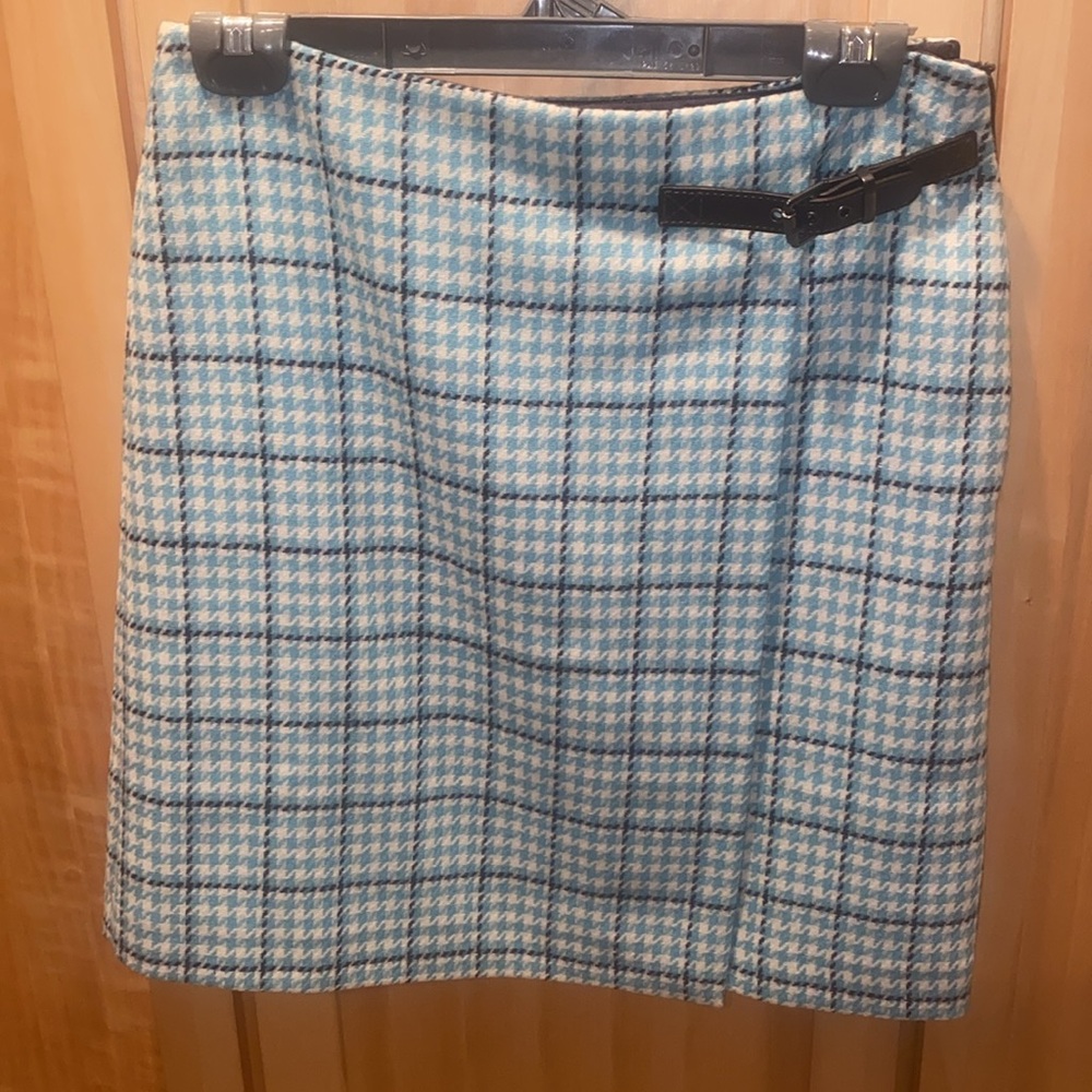 Boden Womens Wool Tweed Side Buckle Skirt